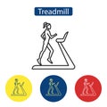 Treadmill fitness flat icons Royalty Free Stock Photo