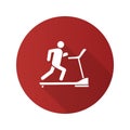 Treadmill flat design long shadow glyph icon