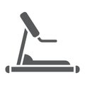 Treadmill glyph icon, sport and workout, equipment sign, vector graphics, a solid pattern on a white background.