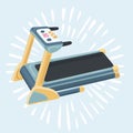 Treadmill icon cartoon.