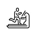 Black line icon for Treadmill, machine and gym Royalty Free Stock Photo