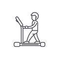 Treadmill line icon concept. Treadmill vector linear illustration, symbol, sign