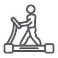 Treadmill line icon, fitness and exercise, runner sign, vector graphics, a linear pattern on a white background.