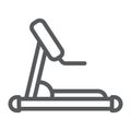 Treadmill line icon, sport and workout, equipment sign, vector graphics, a linear pattern on a white background.