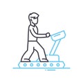 treadmill line icon, outline symbol, vector illustration, concept sign