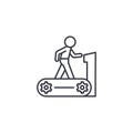 Treadmill linear icon concept. Treadmill line vector sign, symbol, illustration.