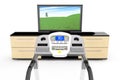 Treadmill Machins with TV Royalty Free Stock Photo