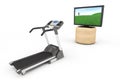 Treadmill Machins with TV Royalty Free Stock Photo
