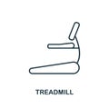 Treadmill outline icon. Simple element illustration. Treadmill icon in outline style design from sport equipment collection. Perfe