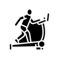 treadmill sport equipment glyph icon vector illustration