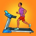 Treadmill, sports equipment for training. fitness room