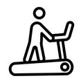 Treadmill Vector Thick Line Icon For Personal And Commercial Use