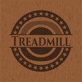 Treadmill wood emblem. Vintage. Vector Illustration
