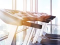 Treadmills closeup toning