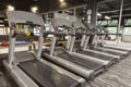 Treadmills in a modern gym