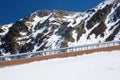 Treadmills and ski slope in pyrennes, france Royalty Free Stock Photo