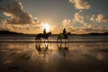Trearddur Bay beach at sunset Royalty Free Stock Photo