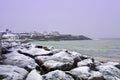 Trearddur Bay in the snow Royalty Free Stock Photo