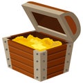 1980 treasure, ancient pirate box, treasure with gold, isolate on a white background Royalty Free Stock Photo