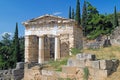 Treasure of the Athenians at Delphi oracle archaeological site Royalty Free Stock Photo