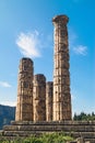 Treasure of the Athenians at Delphi oracle archaeological site Royalty Free Stock Photo