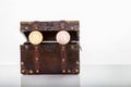 Treasure chest and bitcoin