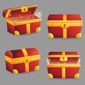 Treasure chest in different positions