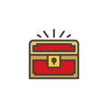 Treasure chest filled outline icon