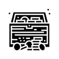 treasure chest found in pirate game glyph icon vector illustration Royalty Free Stock Photo