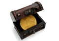 Treasure chest with golden euro