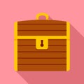 Treasure chest icon, flat style Royalty Free Stock Photo