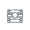 treasure chest icon vector from videogame elements concept. Thin line illustration of treasure chest editable stroke. treasure