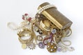 Treasure chest with jewellery Royalty Free Stock Photo