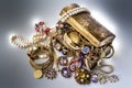 Treasure chest with jewellery Royalty Free Stock Photo