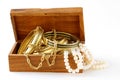 Treasure chest jewelry, bracelets and pearl