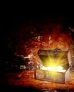 Treasure chest with jewelry inside Royalty Free Stock Photo