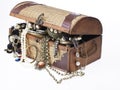 Treasure chest with lots of jewelry Royalty Free Stock Photo