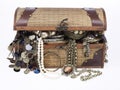 Treasure chest with lots of jewelry