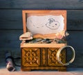 Treasure chest, old coins Royalty Free Stock Photo