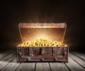 Treasure Chest - Open Ancient Trunk Royalty Free Stock Photo