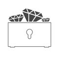 Treasure chest open vector icon Royalty Free Stock Photo