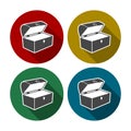 Treasure chest open vector icon Royalty Free Stock Photo