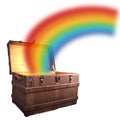 Treasure chest with rainbow