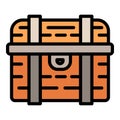 Treasure dower chest icon, outline style