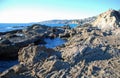 Treasure (Goff) Island looking toward Laguna Beach, California. Royalty Free Stock Photo