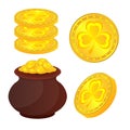 Treasure and gold coins to the St Patricks day