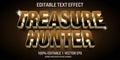 treasure hanter vector 3d text effect with modern style design Royalty Free Stock Photo