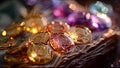 Treasure Hoard Bokeh Focus Soft Diffuse Amber Light Glistening