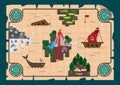 treasure hunt map. Vector illustration decorative design Royalty Free Stock Photo