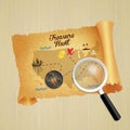 Treasure hunt parchment Royalty Free Stock Photo